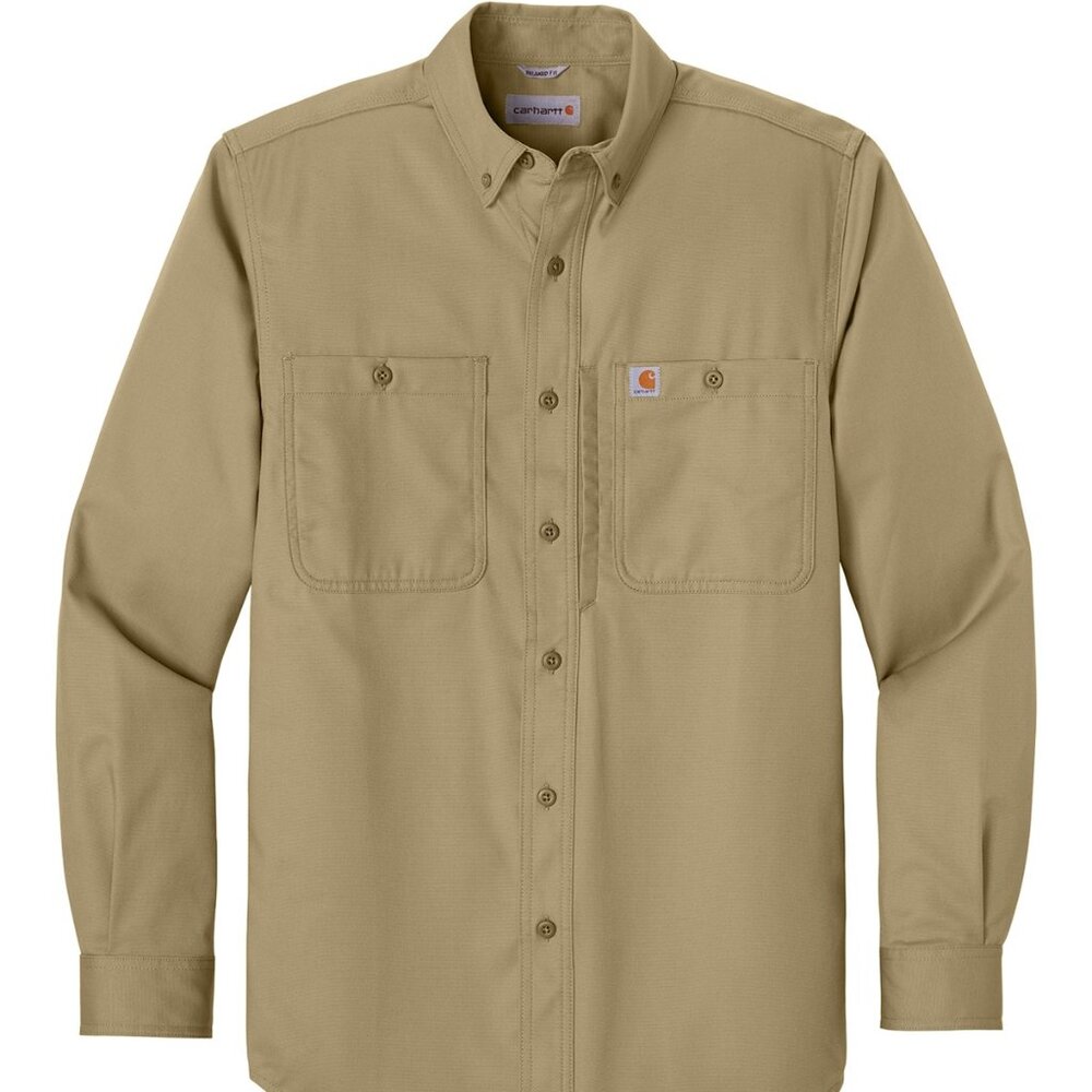 (NWT) Carhartt Mens Rugged Professional Series Long Sleeve Shirt Brown